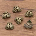 Antique Bronze Flower Bead Caps Alloy DIY Spacer Findings Jewelry Making Accessory - Hollow Flower Style (1621) / 0.6x1.3mm / Antique Bronze