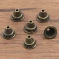 Antique bronze alloy flower caps spacer beads for DIY handmade bracelet necklace accessories - Hollow Flower Style (2304) / 11x14mm / Antique Bronze