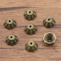 Antique bronze flower bead caps alloy DIY jewelry spacer findings for bracelets and necklaces - Hollow Flower Style(2050) / 4*10mm / Antique Bronze
