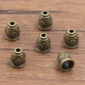 Antique bronze alloy bead caps spacer charms flower pattern DIY bracelet jewelry making parts item - Bell Flower Style(2903) / 10*11mm / Antique Bronze