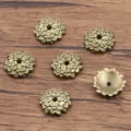 Antique bronze flower bead caps for DIY jewelry making, ideal for bracelets and necklaces. - Hollow Flower Style(2934) / 3*11mm / Antique Bronze
