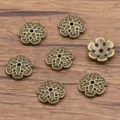 Antique bronze flower bead caps alloy spacer charms for DIY jewelry making supplies - Hollow Flower Style(3089) / 3*12mm / Antique Bronze