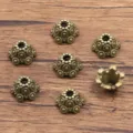Antique Bronze Alloy Bead Caps Hollow Flower Shape DIY Jewelry Spacer Charms Set - 3605 Style (3605) / 1 Piece (6x10mm) / Antique Bronze