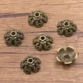 Antique bronze flower bead caps, alloy DIY jewelry spacer beads for bracelets and necklaces. - 3754 Style (3754) / 1 Piece Pack (6x16mm) / Antique Bronze