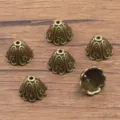 Vintage antique bronze alloy flower bead caps for DIY jewelry making bracelets necklaces - 4280 Style (4280) / 10x15mm / Antique Bronze