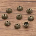 Vintage bronze alloy bead caps, floral spacer charms for DIY jewelry making bracelets 1pc - 5220 Style (5220) / 1 Piece/Pack (4x7mm) / Antique Bronze