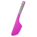 Espátula de silicona suave grande de 10 pulgadas para repostería y crema en gris y rosa - Rosa rojo