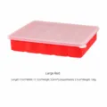Grande cubitera de silicona roja con tapa 17x11.7cm utensilio de cocina para hielos - 15 Rejillas / Rojo