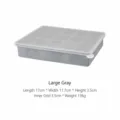 Gran bandeja de cubitos de hielo de silicona con tapa transparente para congelador. - 15 Rejillas / Gris