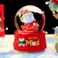 Süße Weihnachtsmann Schneekugel Dekoration mit Licht für gemütliche Feiertage und Geschenke. - Mittel 80# LED Licht+Musik / 2040 Schlitten und Weihnachtsbaum Stil