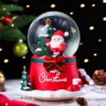 Weihnachten Weihnachtsmann leuchtende Schneekugel Tischdekoration festliche Dekoration - Klassischer Weihnachtsmann (030) / Groß (100#) Schneiend Extern Rotierend
