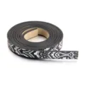 Cordon en Cuir Imprimé PU 120x1cm Accessoire Bracelet DIY Motif Cachemire Noir et Blanc - Motif 1 / 1 Pièce