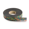 Gros plan détaillé du ruban en cuir PU imprimé coloré pour bricolage et fabrication de bracelets. - Motif 2 / 1 Pièce