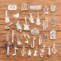 Musical instrument charms and music note pendants set, alloy DIY jewelry accessories for crafts. - 30 Models Mixed Pack / 30 Pieces/Pack (Unique)