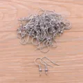Stainless steel DIY earring hooks bulk set, silver spring fishhook findings for jewelry making. - Style 4 Steel Color Ear Hook (4号钢色)