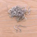 Stainless steel DIY earring hooks jewelry making findings bulk and pair display set - Style 5 Steel Color Ear Hook (5号钢色) / Silver