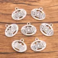 Silver music note metal alloy charms pendants for DIY jewelry making accessories craft - No.2 Music Note Charm / 17x19mm (1.3g)