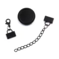Schwarzes DIY Schmuckzubehör Set mit runder Fassung, Karabinerverschluss und Verlängerungskette. - 18mm / Elektrophoretisches Schwarz