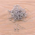 Stainless steel earring hooks for DIY jewelry making, durable metal fishhook wire findings. - Style 6 Steel Color Ear Hook (6号钢色) / Silver