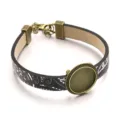 DIY Leder Armband Fassung Schwarz Weiss Muster Bronze Legierung Schmuck Variante Option - Muster Nr. 1 - 18 mm Bronze antik
