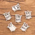 Silver drum set alloy charms musical instrument pendant for DIY jewelry making accessories - No.3 Drum Kit Charm / 14x17mm (1.8g)