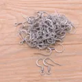 Stainless steel fishhook earring findings for DIY jewelry making, durable metal components. - Style 7 Steel Color Ear Hook (7号钢色)