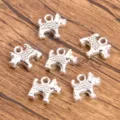 Silver tone Scottish terrier dog charms pendants for DIY jewelry making crafts bracelets 6pcs - Style 2 Scottish Terrier Charm / 13x15mm