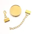 Goldfarbenes Metall Armband Zubehör Set mit runder Fassung, Karabiner und Kette für DIY Schmuck - 25mm / Gold