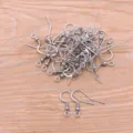 Stainless steel DIY earring hooks, spring wire fishhook findings for jewelry making crafts. - Style 9 Steel Color Ear Hook (9号钢色)