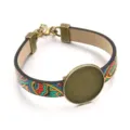 Vintage DIY Lederarmband mit buntem Ethnomuster und schöner bronzener Legierungsfassung - Muster 2 / 24mm / Antike Bronze