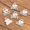 Silver tone metal dog charms heart I love dogs DIY jewelry making accessories variant style 1 - Style 6 Heart Letter Dog Charm