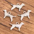 Silver dog charm pendant DIY jewelry accessories material for handmade bracelet necklace - Style 7 Vintage Dog Charm