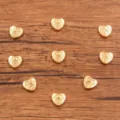 Gold 11x11mm heart paw beads alloy DIY jewelry making necklace bracelet connector variant - KC Gold