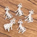 Silver dog charms for DIY jewelry making, cute puppy pendant accessories for bracelets or necklaces. - Style 8 Antique Dog Charm