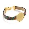 Minimalistisches DIY PU Lederarmband mit runder Legierungsfassung und buntem Muster. - Muster 2 / 24mm / Gold