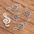 Silver treble clef music note charms alloy jewelry findings for DIY craft accessories set - Treble Clef Style (No.14) / 15x32mm (1.6g)
