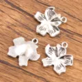 Zinc alloy flower pendants DIY jewelry accessories silver floral charms crafting supplies set - Flower Pendant No.4 / 1 Piece/Pack (21x22mm)