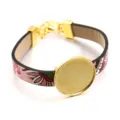 DIY Leder Tablett Armband Rohling Basis Schmuck Mode Metall Legierung verstellbar Stueck - Muster 3 / 24mm / Gold