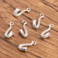 Silver saxophone charms alloy musical instrument pendants for jewelry making and DIY - Saxophone Pipe Style (No.15) / 15x21mm (1.6g)