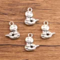 Breloques serpent en alliage argenté pour fabrication de bijoux DIY, pendentifs animaux 4pcs - Style Serpent Dessin Animé (#4) / 13x16mm