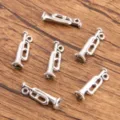 Silver trumpet metal charms, DIY musical instrument pendant for jewelry making accessories. - Trumpet Style (No.16) / 7x22mm (0.9g)