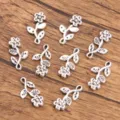 Zinc alloy plant flower leaf charms pendant DIY jewelry accessories crafting supplies - Pendant 6 / 1 Piece (10x19mm)