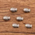 Silver fish beads 6x9mm metal charms double sided small hole jewelry making for DIY bracelet necklace - Antique Silver