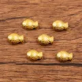 Gold small fish charms beads for DIY jewelry making, 6x9mm loose beads for bracelets necklaces. - Gold