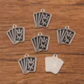 Alloy metal black oil drop poker heart dagger charms set for DIY jewelry making 6pcs - Tarot Card Style (No.2) / 19x21mm