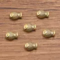 DIY gold metal fish beads charms for handmade bracelets necklaces jewelry making accessories. - Antique Gold