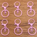 Pink metal lobster clasp keychain DIY jewelry accessories crafting hardware components pack. - Purple