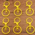 Yellow metal lobster clasp keychain variant set, DIY jewelry accessories material package. - Yellow
