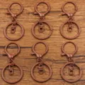 Brown metal lobster clasp keychain hardware DIY jewelry making accessories parts 1-pack - Brown