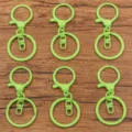 Green metal lobster clasp keychain three-piece set DIY craft accessories material pack. - Green
